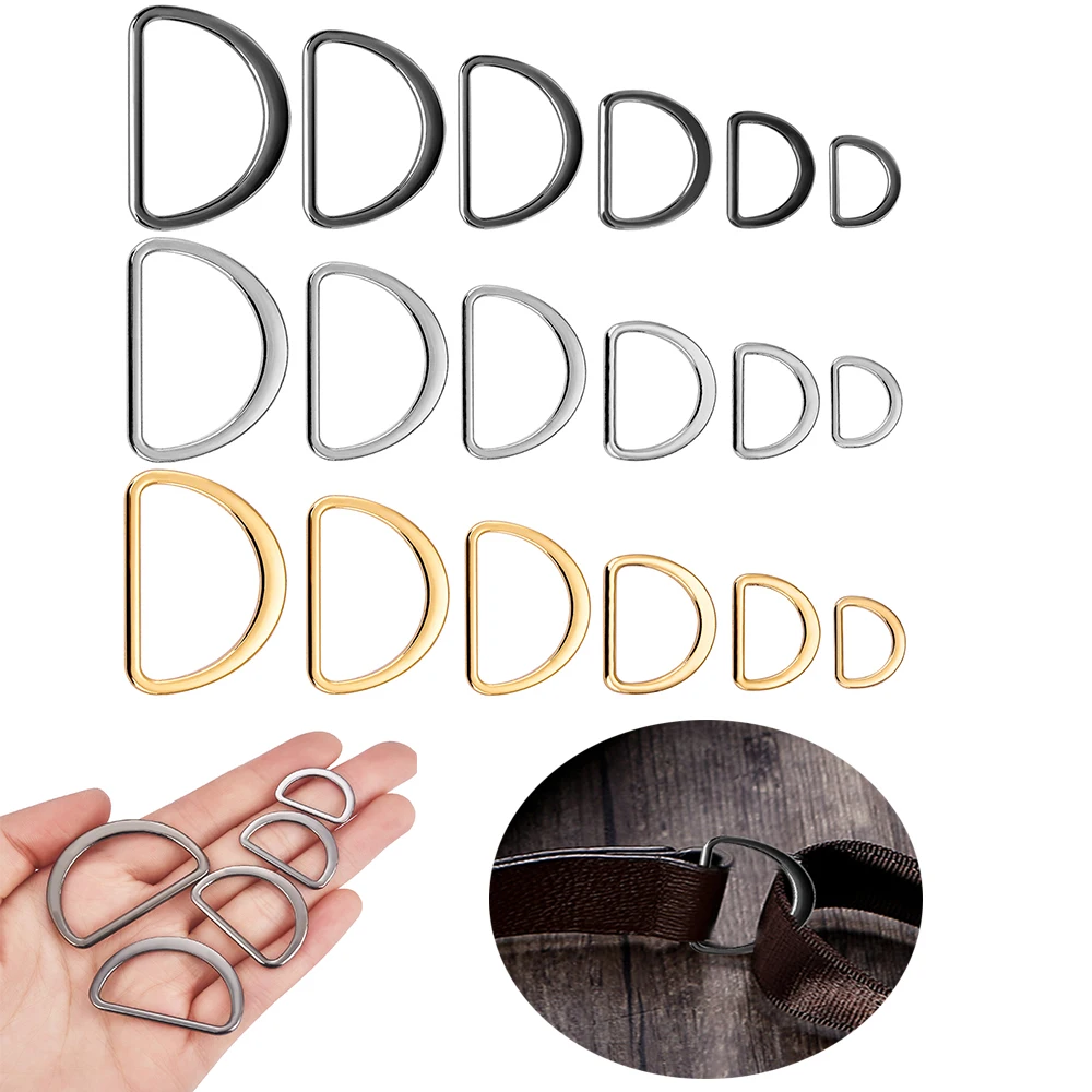 10 stücke D Ring Verbindung D-Förmigen Schnalle Legierung Metall Silber Gold Für Schuhe Taschen Rucksack Schnallen DIY Zubehör 15/20/25/30/40mm