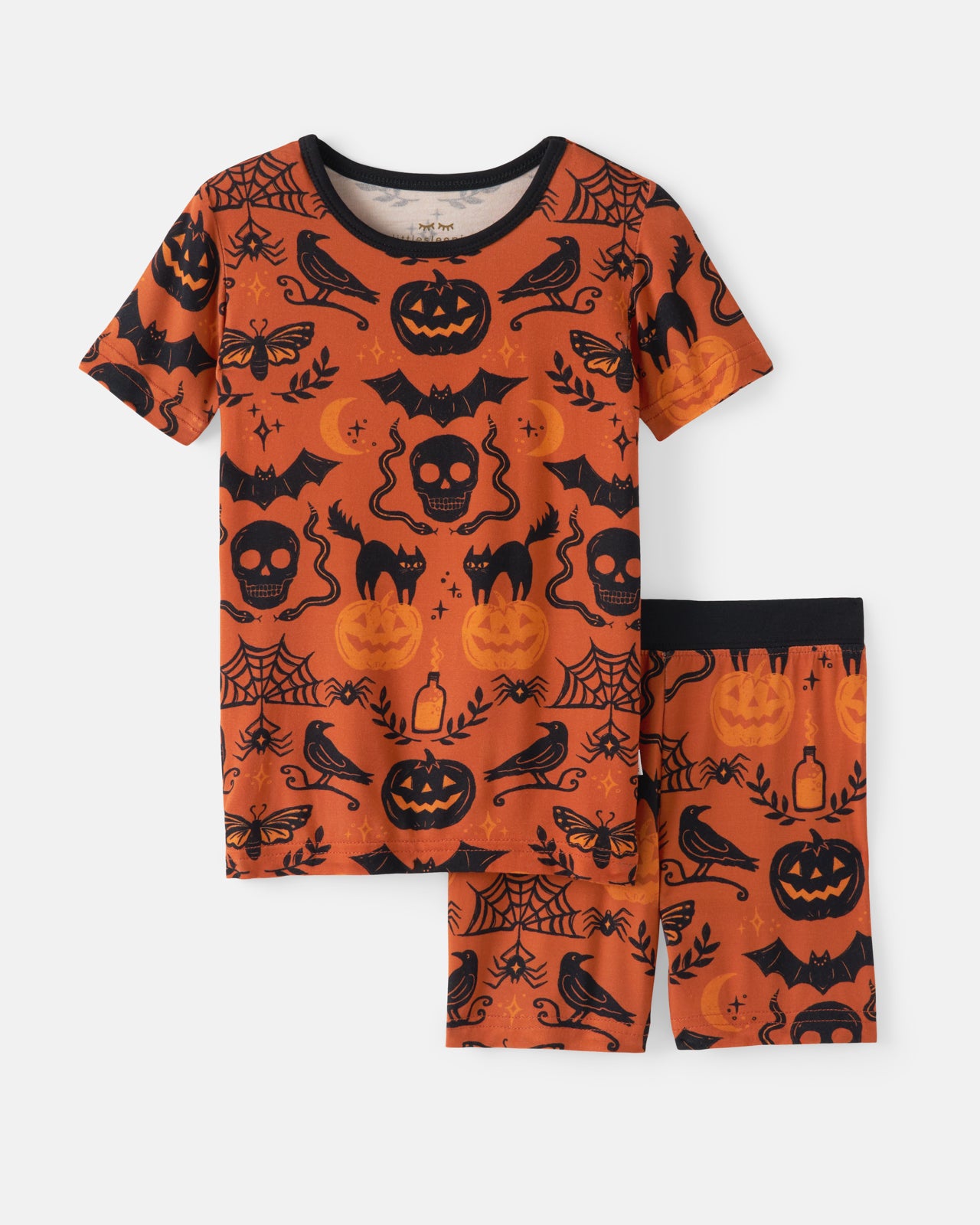 Midnight Mischief Two-Piece Short Sleeve & Shorts Pajama Set - 12-18 months