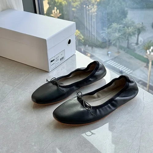 Maxdutti Minimalistische Damenschuhe, französisches rotes italienisches Schaffell, Ballett-Damenschuhe, echte Lederschuhe für Damen, Loafer