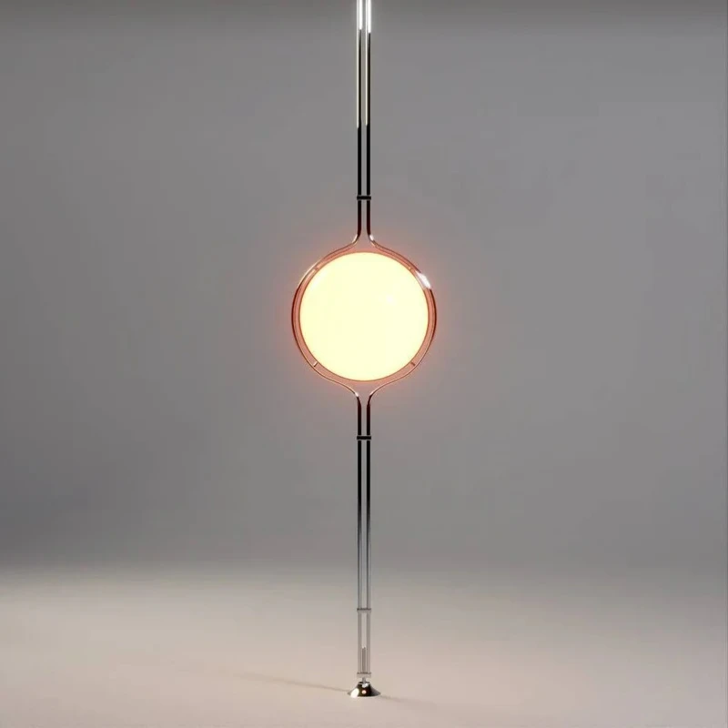 Nordische Kreative Chrom-Metall-Stehlampe Weiße Gelbe Acrylkugel Stehleuchte Bauhaus Retro Hotel-Lampe Zimmer-Sofa-Dekoration