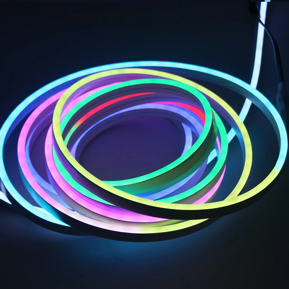 Adressierbares LED-Streifenlicht, wasserdicht, Ws2811, SK6812, IC, WS2812B, ARGB, Regenbogenfarben, flexibles Neonband, Lichtschlauch, dimmbares LED-Band