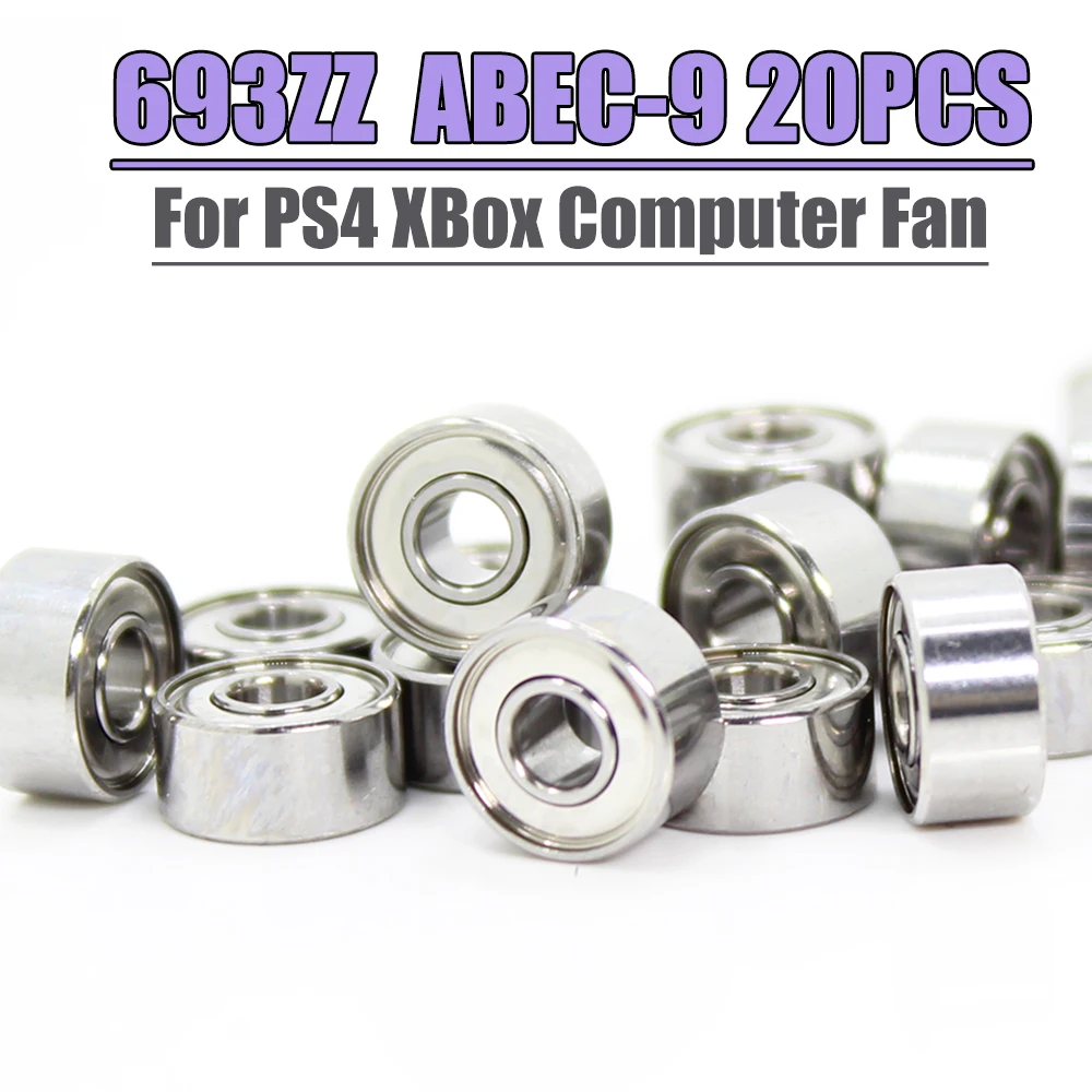 693ZZ Lager 3x8x4mm 20PCS ABEC-9 Kühlung Computer Fans Kugellager 693 ZZ Kühlgehäuse Fans R-830zz Reparatur FIX Für PS4 XBox