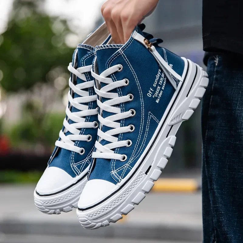 High-Top Sneakers Lässige Atmungsaktive Plateau-Herrenschuhe Chunky Sneakers Tenis Masculino Herren Vulkanisierte Leinenschuhe