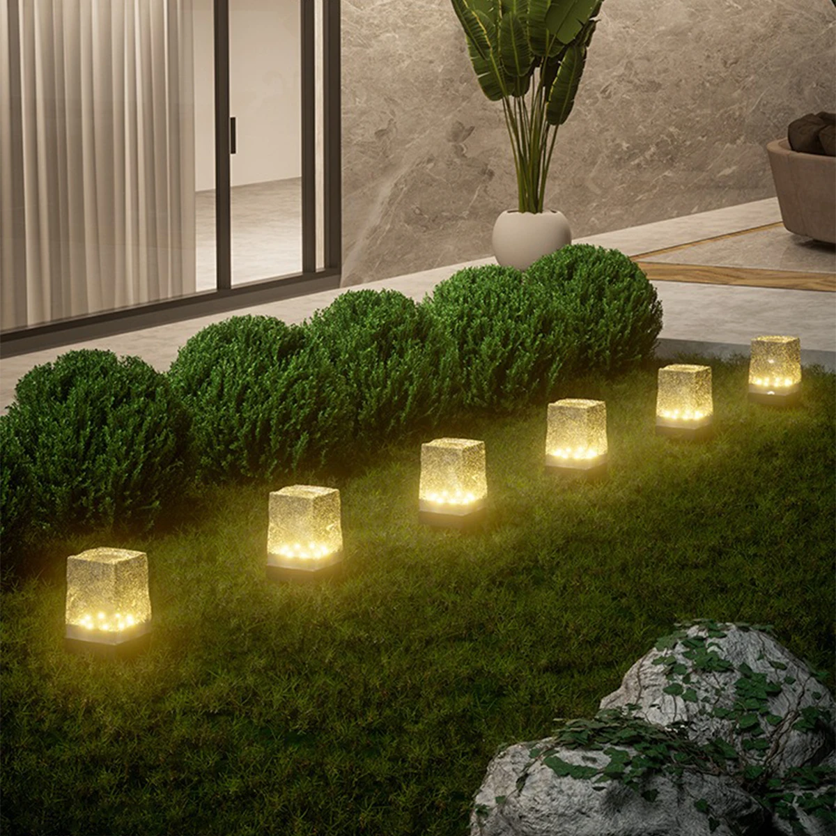 LED Solar leuchten im Freien wasserdichte Garten dekoration solar betriebene Lampe Balkon Zaun Rasen Landschaft Weg Eis Ziegel Licht