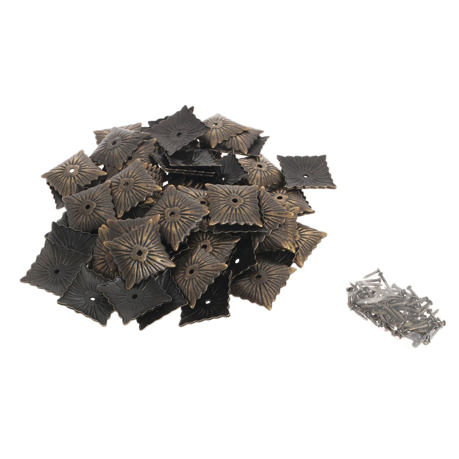 100Pcs 21x21mm Polster Nägel Antike Bronze Dekorative Polster Nägel Tack Studs Tür Sofa Wohnkultur Möbel hardware