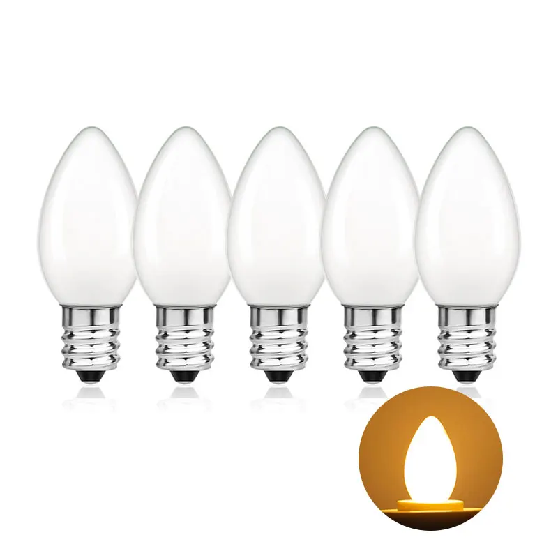 LED Kandelaber Glühbirne C7 0,5 W Milch weiß Glas warmweiß 5W Äquivalent LED Kronleuchter Glühbirne Lava Licht ersetzen LED Glühbirne