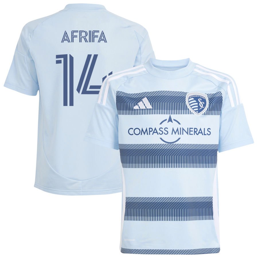 Stephen Afrifa Youth adidas Light Blue Sporting Kansas City 2025 One KC Replica Custom Jersey