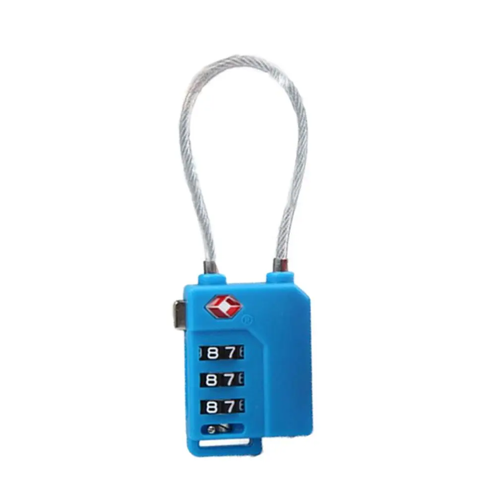 Cadenas à code douanier, serrure à code à 3 chiffres, serrure à code pour valise et bagages, serrure à code pour armoire et casier, serrure de sécurité à câble en acier