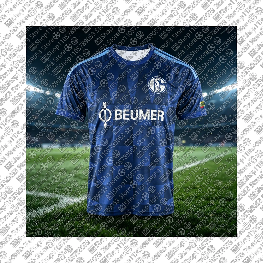 26-27 Maillot de football unisexe pour hommes Allemagne, pour match et entraînement, à séchage rapide et respirant, pour adultes, S-Schalke 04, troisième maillot domicile