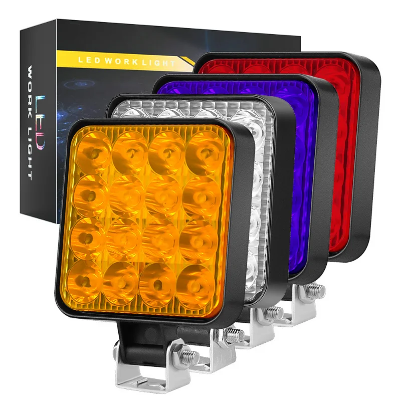 LED-Lichtleiste 48W 16 LED Arbeits- und Notfallbeleuchtung für Offroad SUV ATV Boot LKW Bagger 12V Traktor LED-Lampe Fahrerassistenzlicht