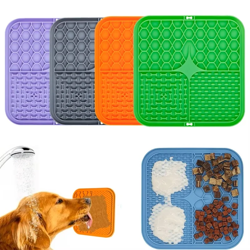Silikon-Leckmatte für Haustiere, Slow-Feeding-Maschine, Futterbrett für Hunde mit Saugnäpfen, Trainingsfuttertrog, Haustierzubehör, Slow-Food-Schüssel
