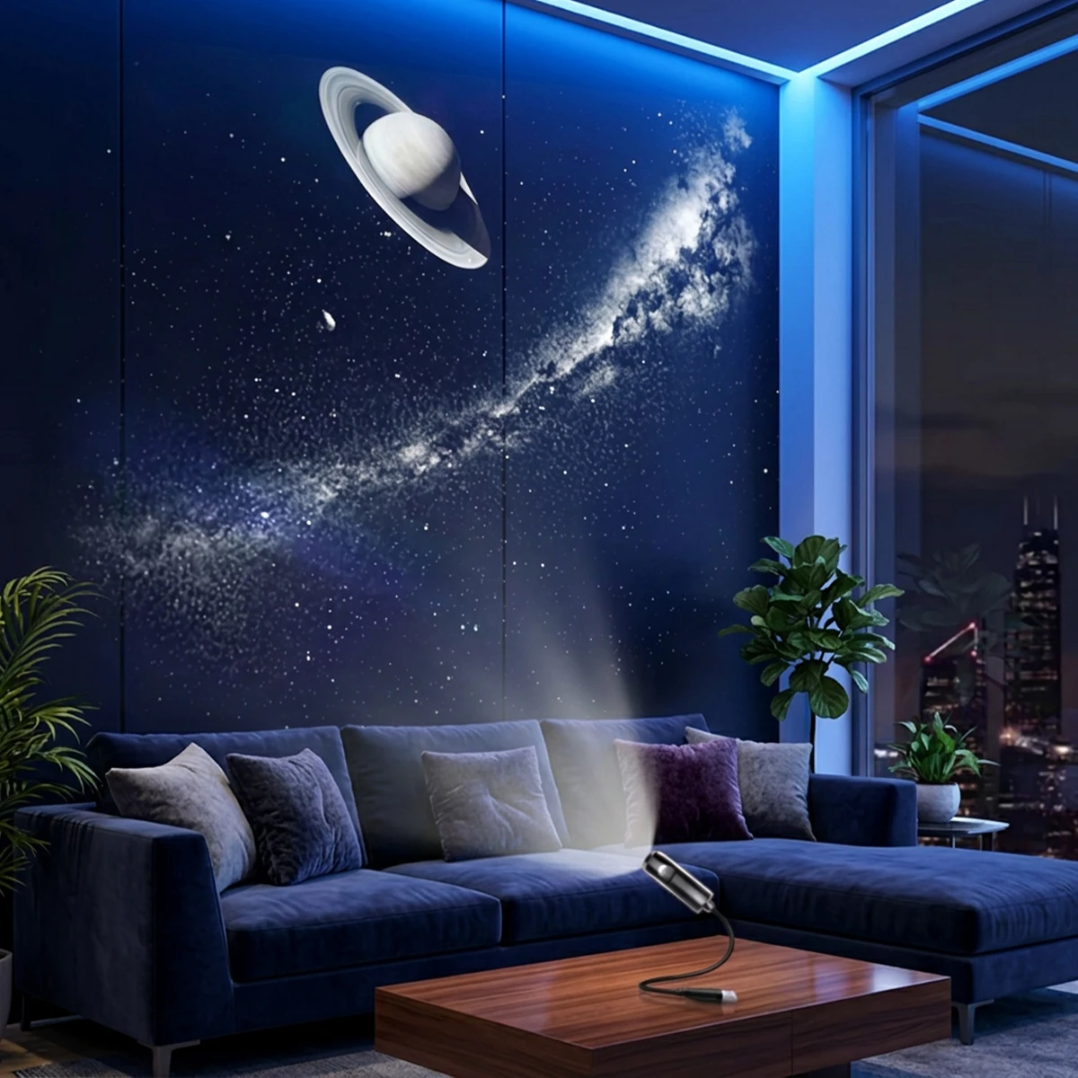 Galaxie-Projektions-LED-Nachtlicht Sternenhimmel Galaxie-Projektionslicht LED-Lampe mit 5/12/17 Scheiben für Schlafzimmer-Partydekoration