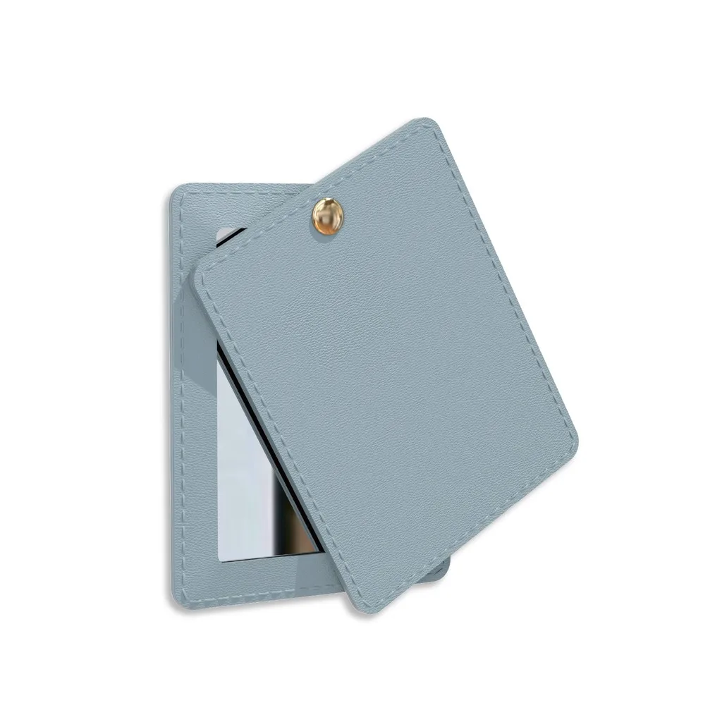 Minimalistischer PU-Leder Kosmetikspiegel Tragbarer Drehbarer Kleiner Taschenspiegel Reise-Kompakt-Kosmetikspiegel Damen-Schönheitswerkzeug