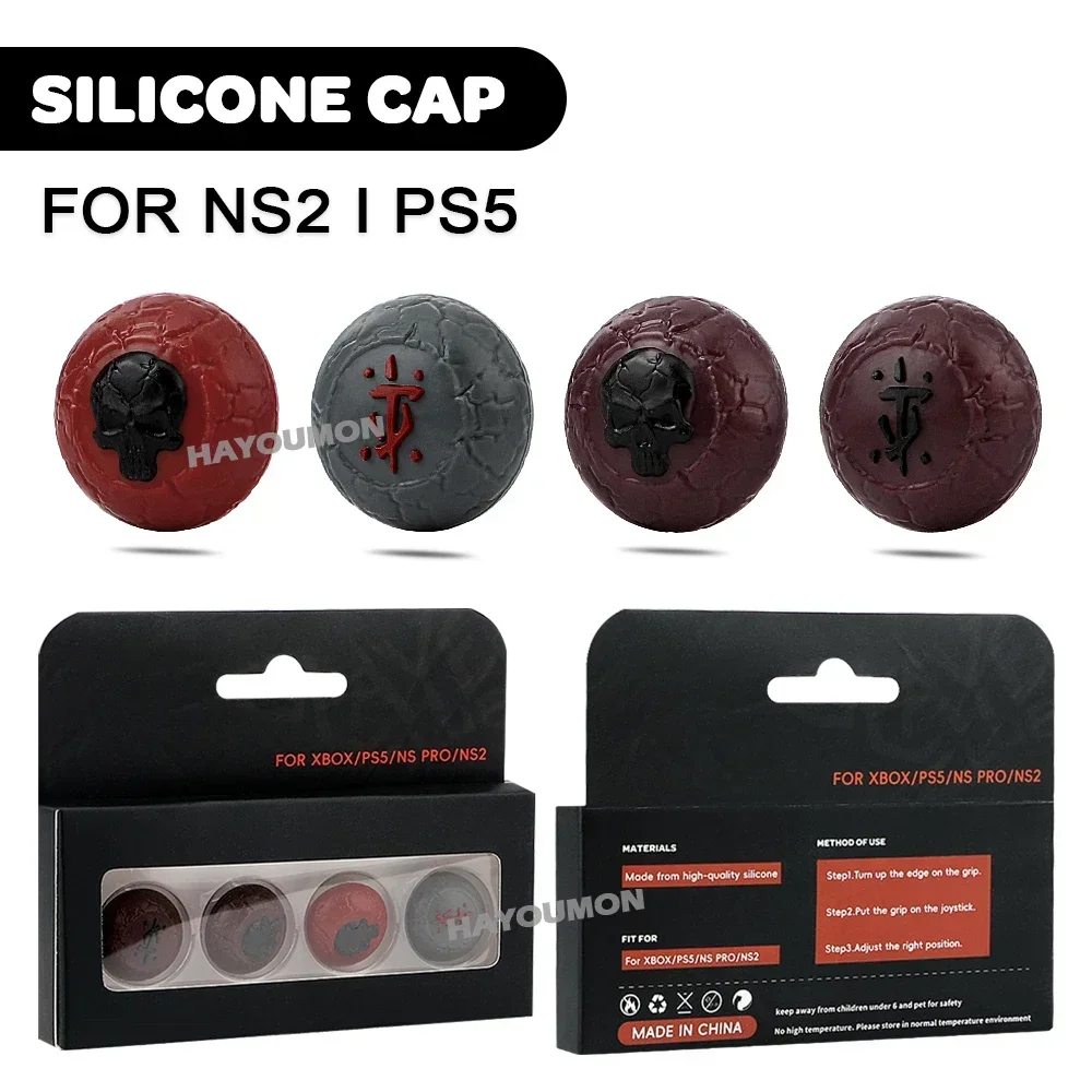 4 Stück Analoge Joystick-Daumenstick-Kappen für Switch 2 Joycons, Silikon-Gummi-Joystick-Kappen-Schutz für PS5 PS4 XBOX