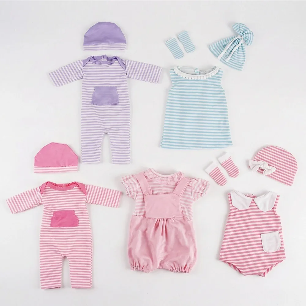 Puppenkleidung für 43 cm große wiedergeborene Babys und 18-Zoll-Mädchen, amerikanische Puppe, süße Pyjama-Tasche, Socken, Zubehör unserer Generation, Pyjama-Babyspielzeug