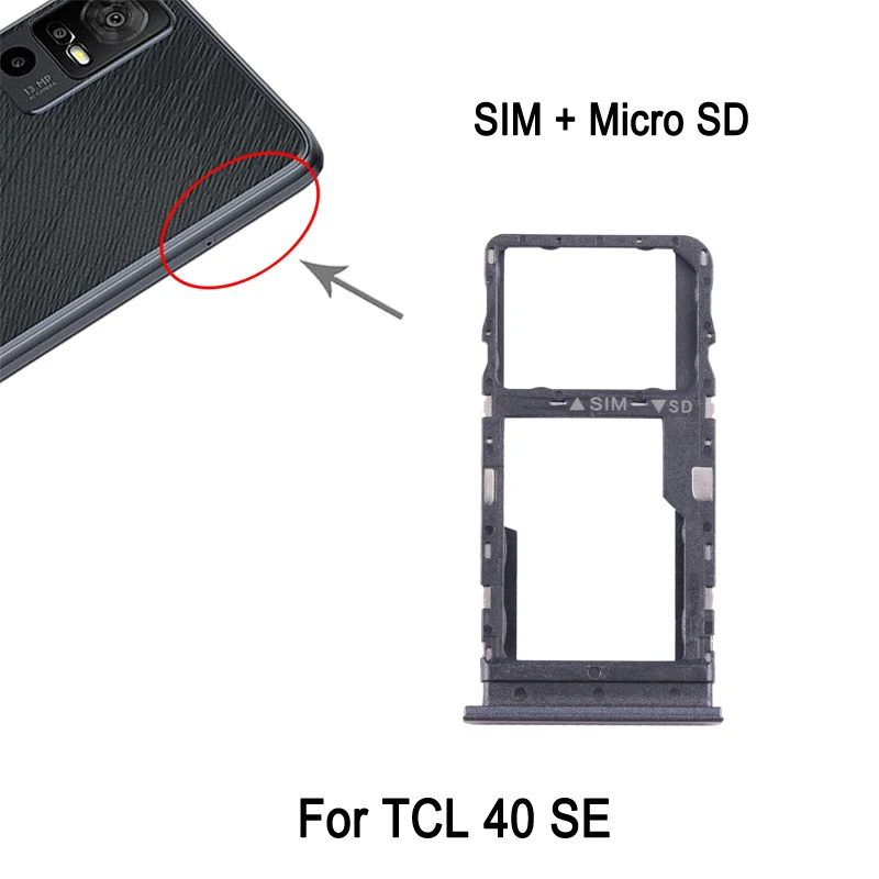 SIM + Micro SD-Kartenfach für TCL 40SE Telefon, SIM-Kartenfach, Ersatzteil