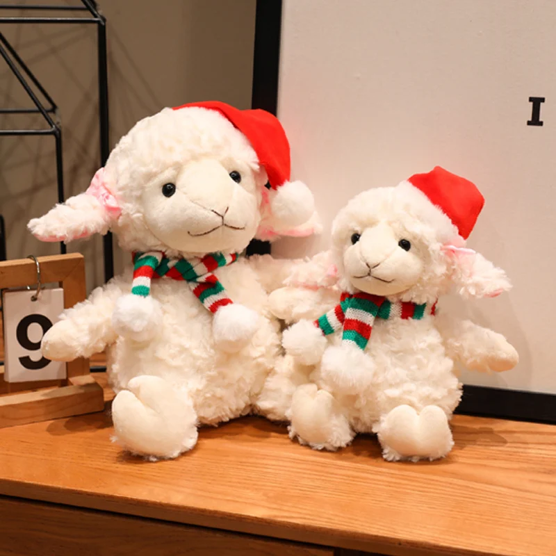 15/22/28 cm Nette Weiche Weihnachten Schafe Plüsch Spielzeug Weiche Lamm Plüsch Puppen Gefüllte Schafe Plushie Baby spielzeug Geburtstag Geschenke für Kinder