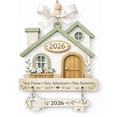 Decorazione natalizia per la casa 2026, regalo di inaugurazione casa 4x4 pollici per i nuovi proprietari di casa, decorazione natalizia per la prima casa, decorazione casa dolce casa, regalo per la