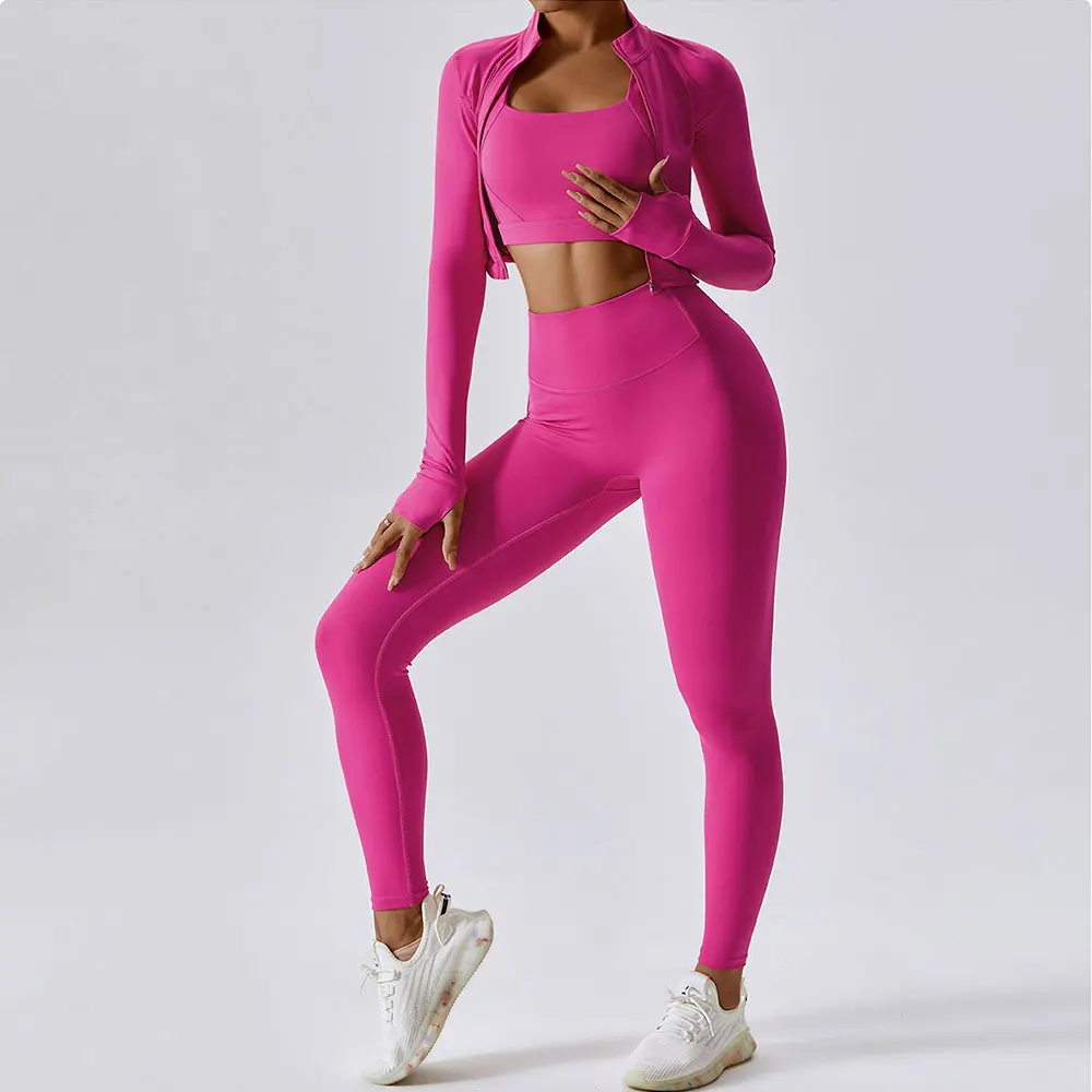 2/3 pièces ensemble de Yoga vêtements de sport vêtements de sport costumes de Yoga pour femmes survêtement ensemble de Fitness survêtements soutien-gorge de sport Leggings de gymnastique haut de Yoga