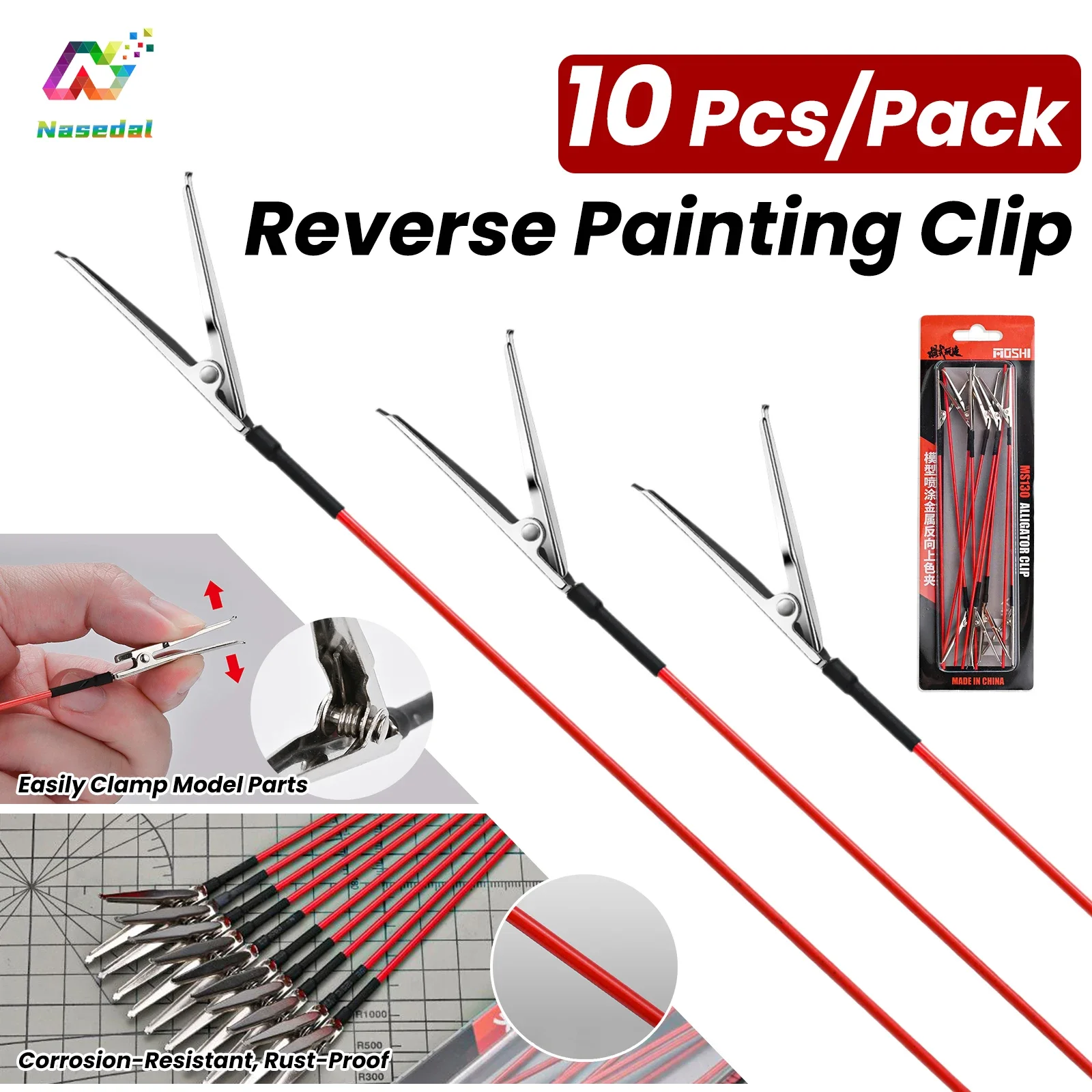 MSWZ MS130 Reverse Painting Clip 10Pcs Spray Holder Tool for Gundam Model DIY Airbrush Coloring Craft Hobby Painting Accessories