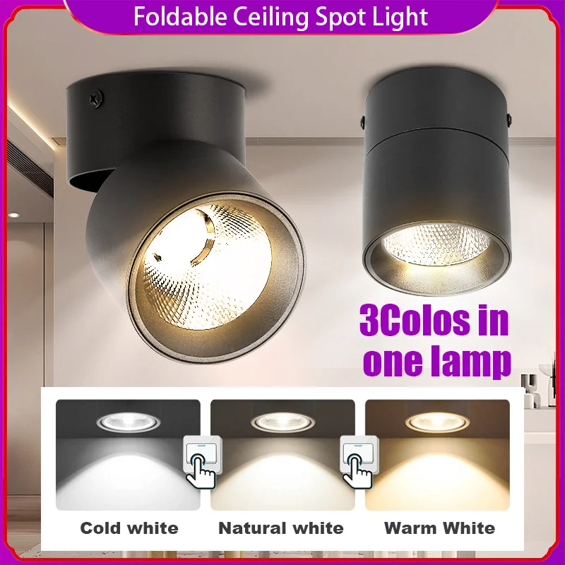 Spot Led Downlight 220V Decke Lampe Faltbare Strahler für Wohnzimmer Badezimmer Led Decke Licht Oberfläche Montiert Unten lichter