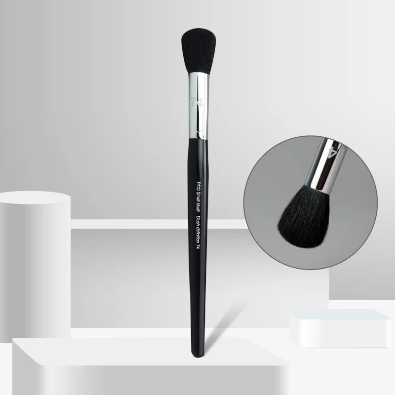 Professioneller kleiner Rougepinsel aus Ziegenhaar mit langem Griff # 74er Bronzer Sculpting Makeup Brush Beauty Cosmetic Tool