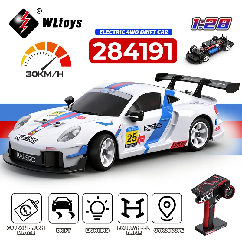 WLtoys 284191 284019-A gyroscope amélioré 1/28 RC voiture à dérive 4WD modèle radiocommandé haute vitesse 2.4G véhicule de course à dérive Mini cadeau