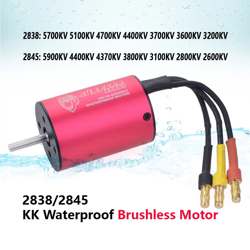 Surpass Hobby 2838 2845 2600KV 5900KV KK Waterproof Brushless Motor for Wtloys Remo 1/12 1/14 1/16 1/18 RC Car Boat Accessories