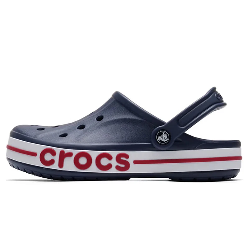 Crocs Bayaband Clog Unisex Slip-On Sandalen – Blau/Weiß/Rot, Retro Perforiertes Design, Klassisch & Bequem 205089-4CC