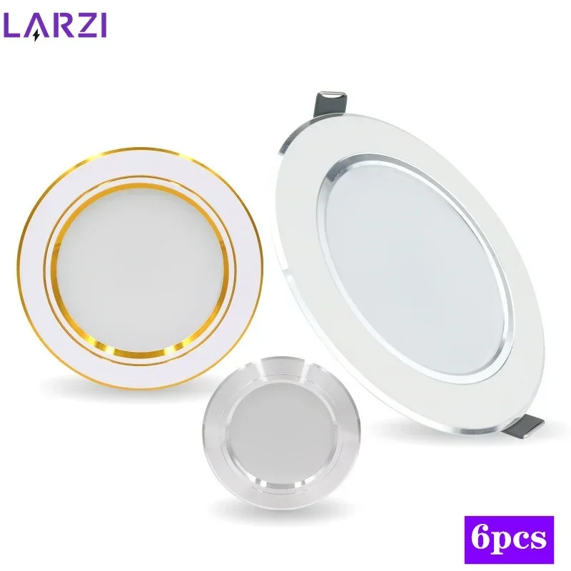 6 teile/los LED Downlight 5W 9W 12W 15W 18W Runde Ultra Dünne Aluminium einbau Lampe 220V-240V Led-lampe Indoor Led-Spot Beleuchtung