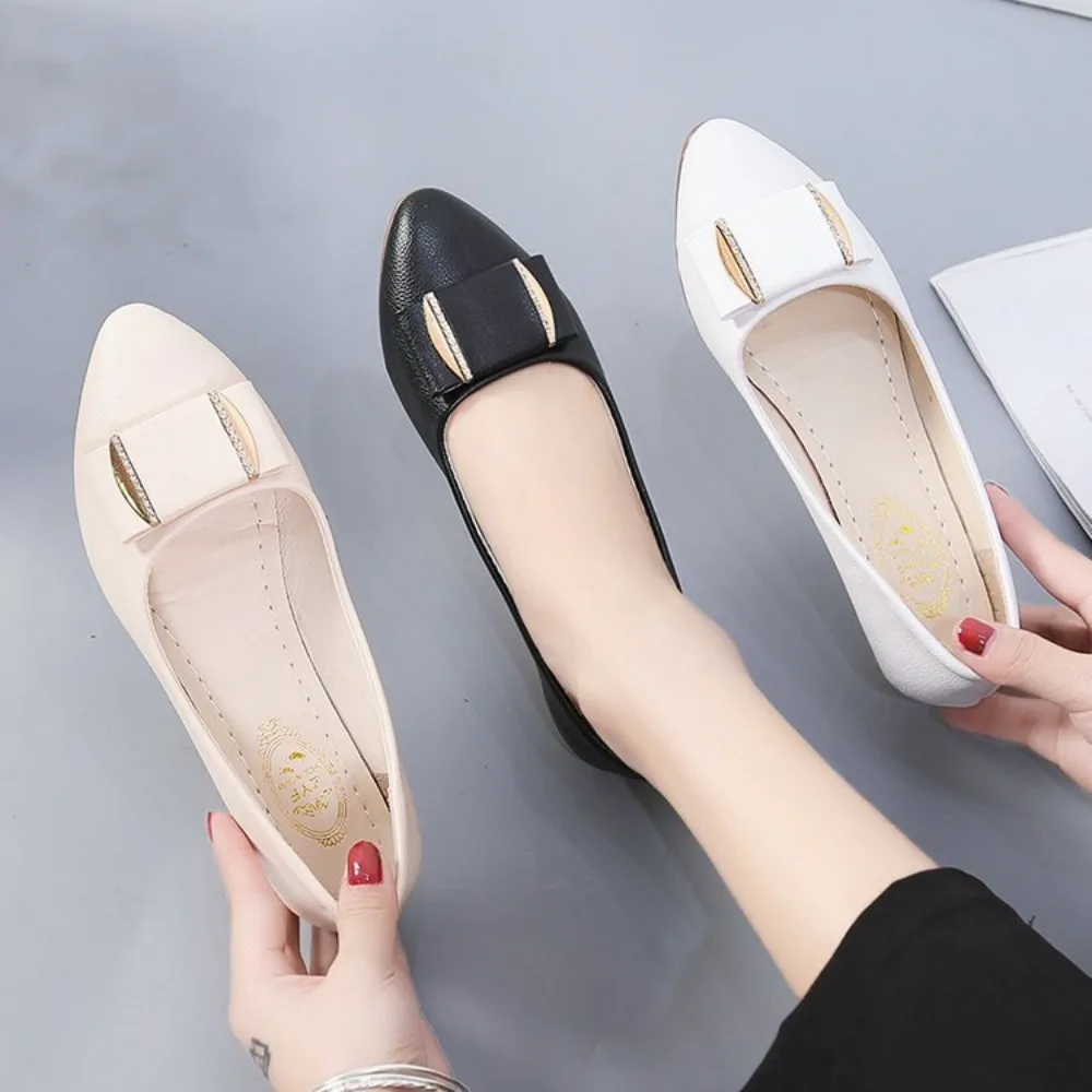 Women Trend Flat Casual Lightweight Office Dress Shoes Women Baotou Slip on Comfortable Elegant Office Loafers Shoes for Women