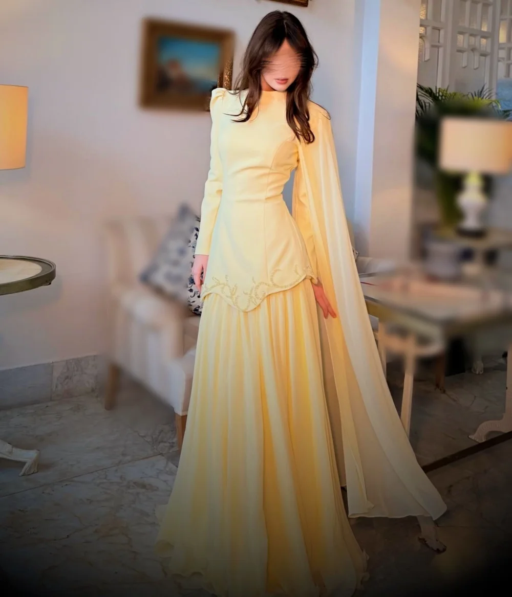 Customized Grace Evening Dress High Collar A-line Glitter Prom Long Dresses Bespoke Occasion Elegant Party Wedding Formal