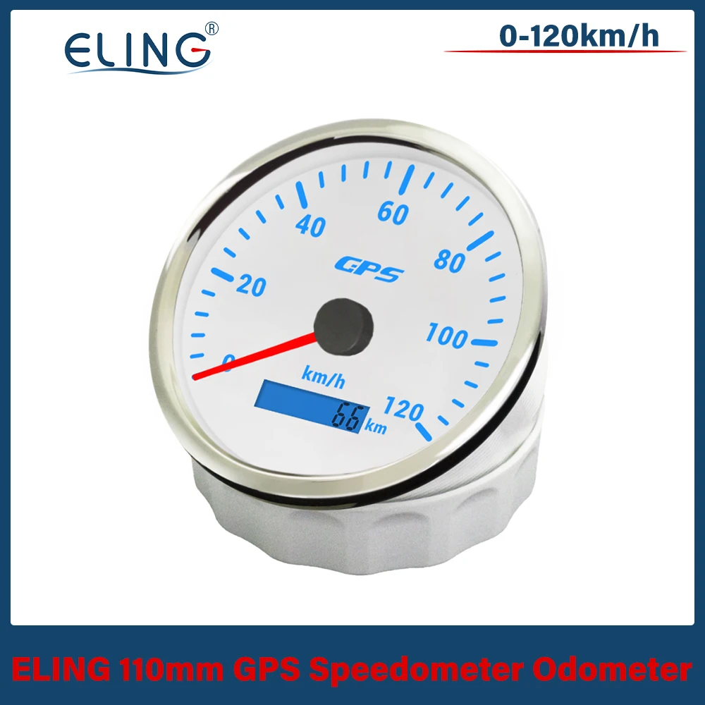 ELING Truck Universal 110mm GPS Speedometer 0-60km/h 0-120KM/H 0-200km/h with GPS Antenna and 7 Colors Backlight for Boat Car