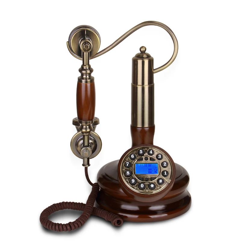 Solid Wood Landline Phone sitting room Antique Telephone Vintage fixed Phone Home Fitted Landline Phone Telefone antigos