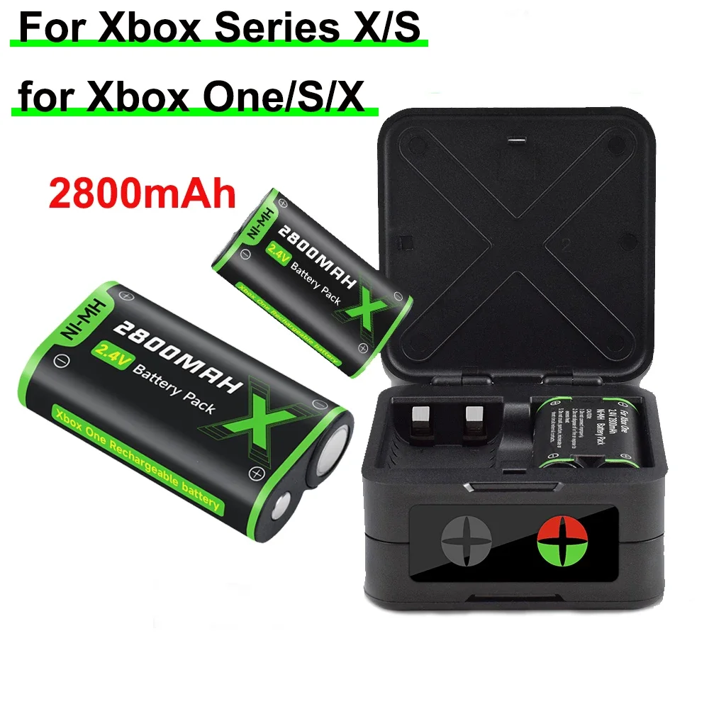 2800mAh Battery for Xbox Series for Xbox One/S/X Wireless Controller Battery for Xbox One for XBOX Series X/S Gamepad + Charger