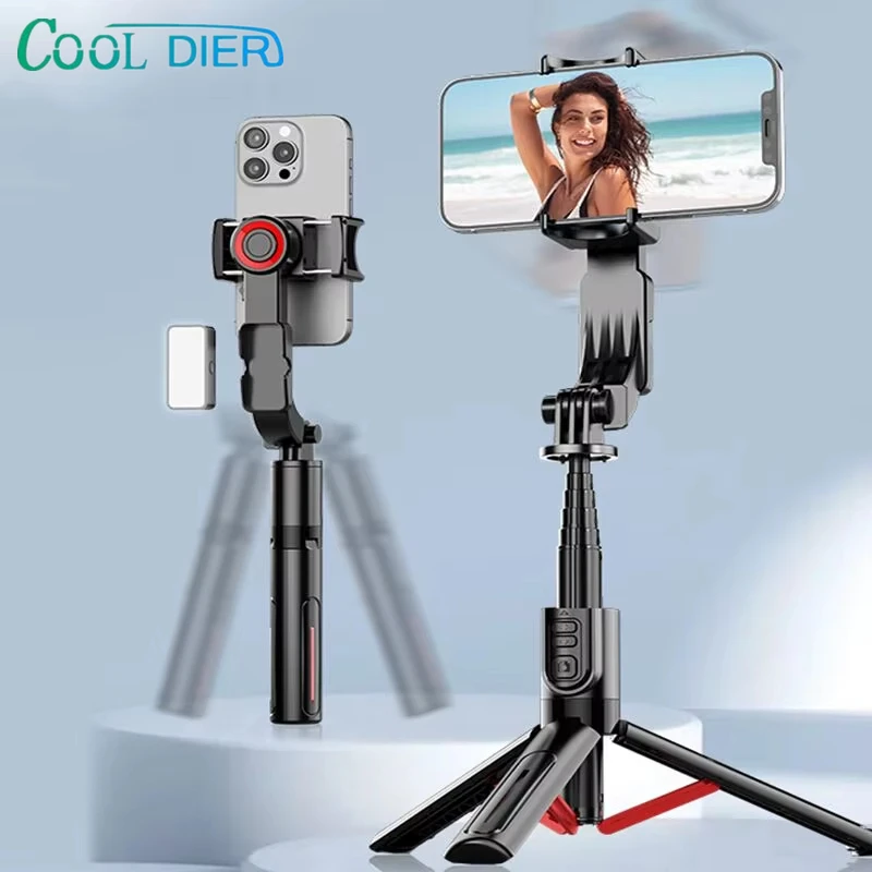 COOL DIER 360 ° rotation Gimbal Smartphone Handheld Stabilizer selfie stick with Magnetic lamp for iphone xiaomi Smartphone