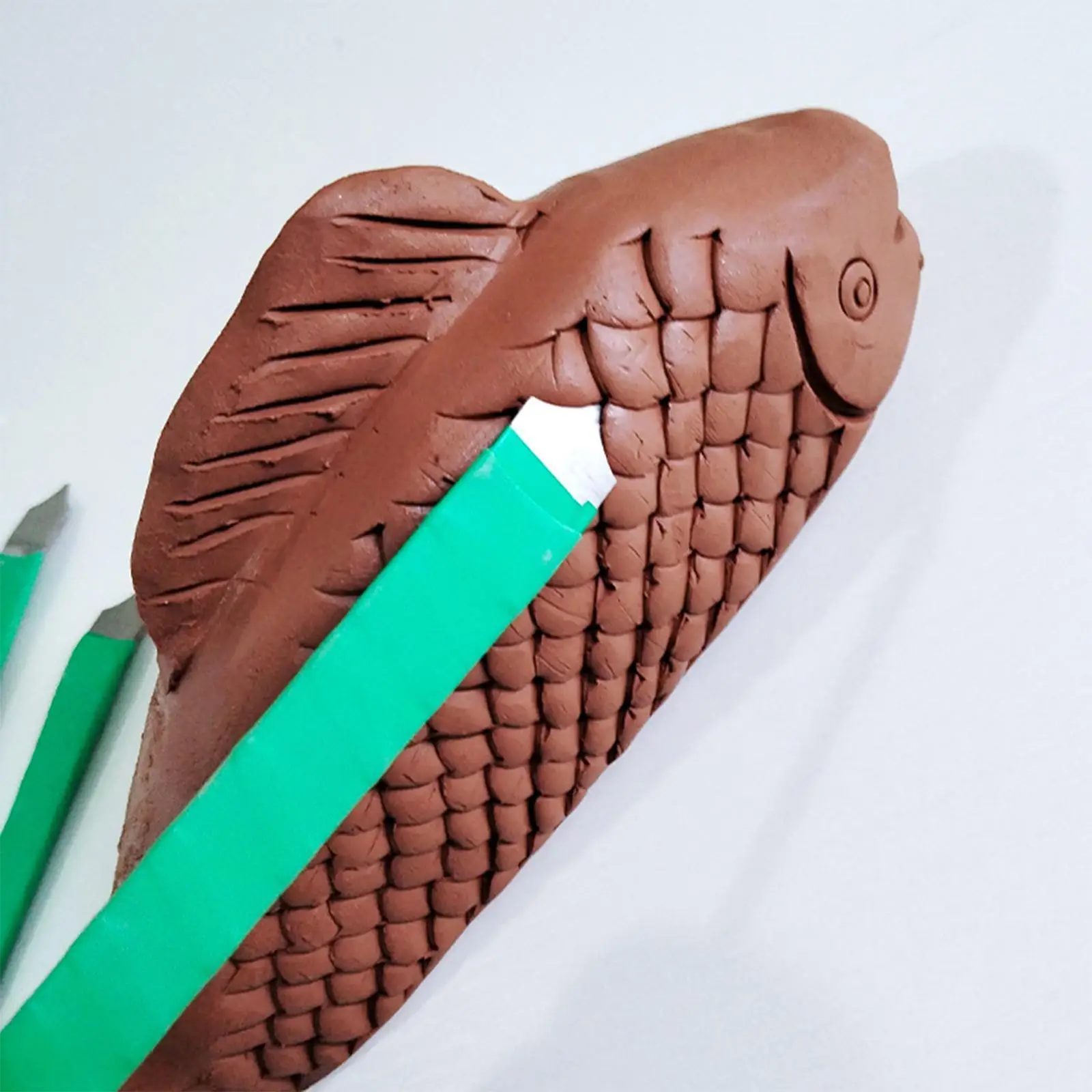 Pottery Tool Clay Sculpting Tool Clay Tool Lightweight Reusable Portable Clay Sculpture Tool Fish Texture Tool Carving Tool