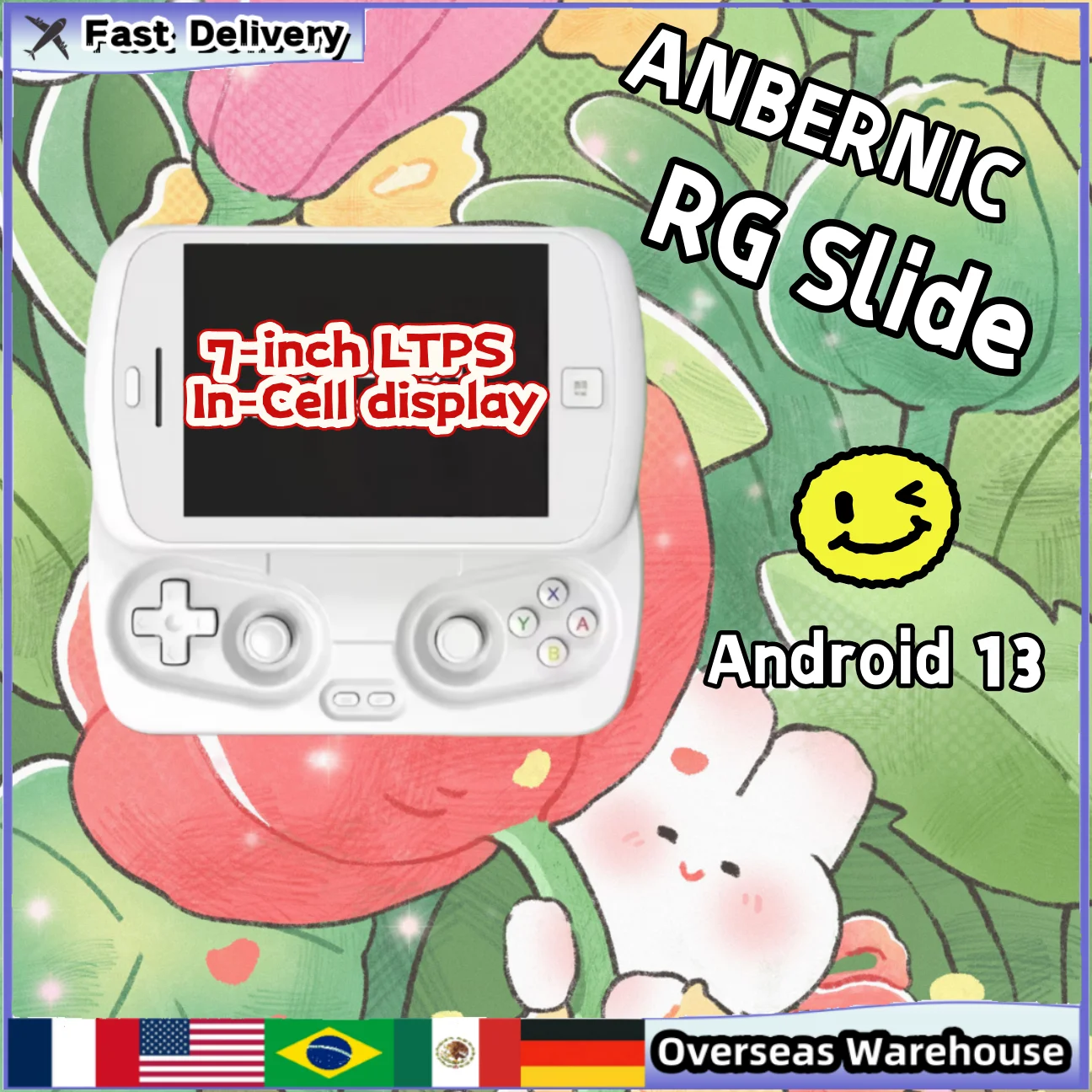ANBERNIC RG Slide Handheld Game Consol Video Game Consoles 4.7'' DP Output Unisoc Processor 120Hz Touch Screen Android OS PSP PS