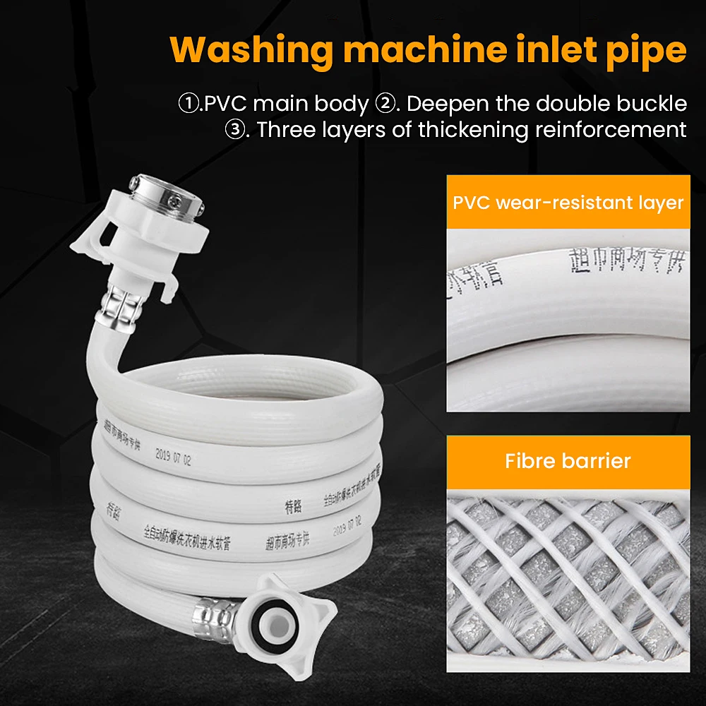 3m Washing Machine Water Inlet Pipe Washing Machine Pipe For Filling Water Washing Machine Hose Portable Water Inlet Connection