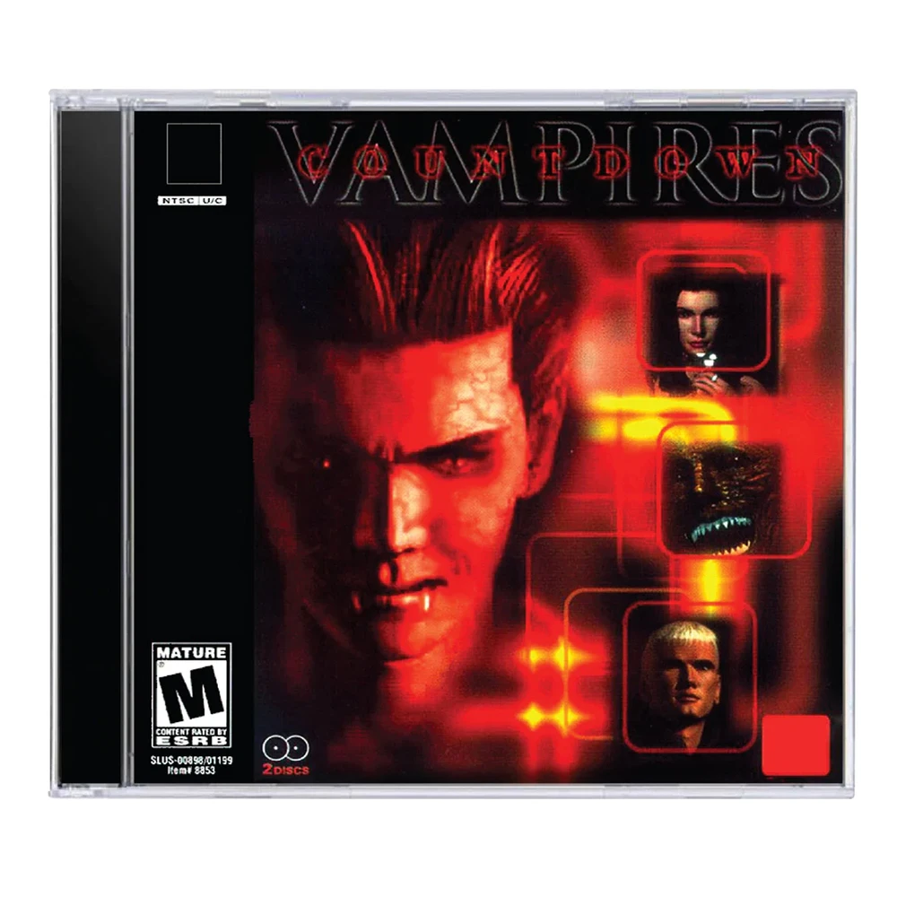 PS1 Countdown Vampires With Manual Copy Disc Game Unlock Console Station 1 Retro Optical Driver Video Game accessories