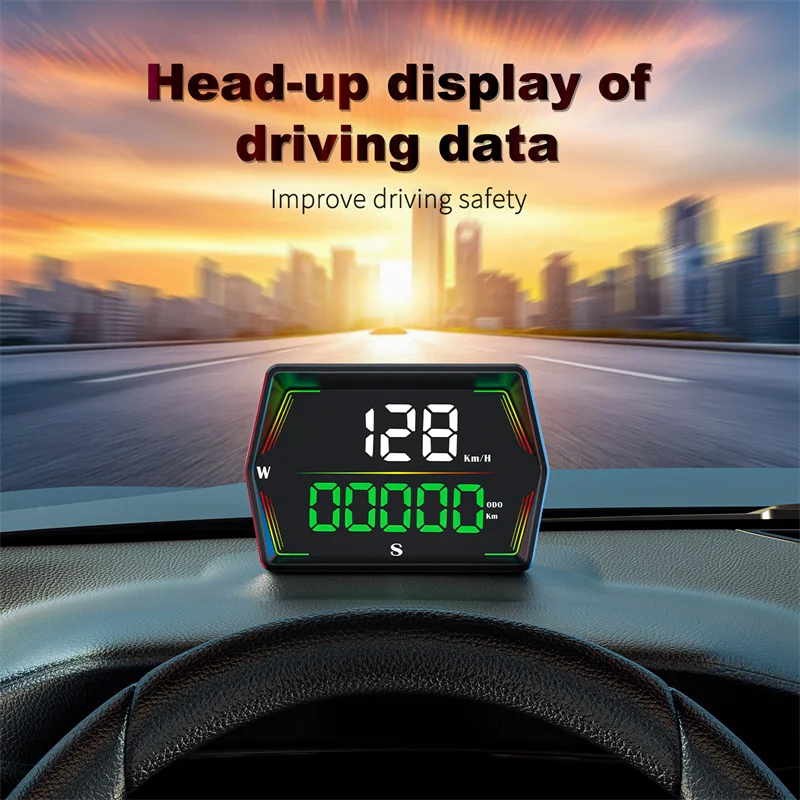 1Set G21 HUD GPS Car Digital Speedometer Head-Up Display Big Font Compass Time Overspeed Alarm For All Car Customized.