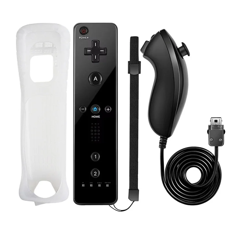 2 In 1 For Nintendo Wii/Wii U Controller Set Optional Motion Plus Joystick Wireless Remote Gamepad With Silicone Case Video Game