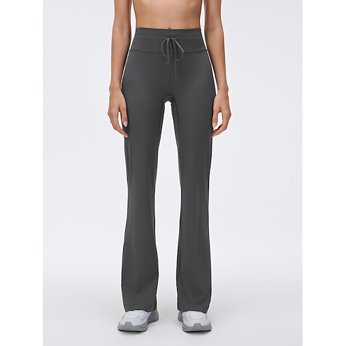 Per donna Pantaloni fitness Pantaloni da Pilates Pantaloni da allenamento Coulisse Gamba larga Senza cuciture Allenamento in Palestra Corsa Fitness Pantaloni Tinta unica Nero Grigio scuro Grigio