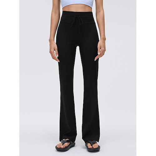 Per donna Pantaloni fitness Pantaloni da Pilates Pantaloni da allenamento Coulisse Gamba larga Senza cuciture Allenamento in Palestra Corsa Fitness Pantaloni Tinta unica Nero Grigio scuro Grigio