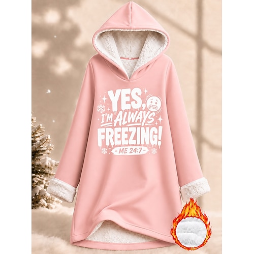Damen Kapuzenpullover Druck Grafik Tiermotiv Warm Mode Modern Langarm Mit Kapuze Lange Oberteile Lässig Straße Blau Hellrosa Rosa Rote Grau Herbst Winter