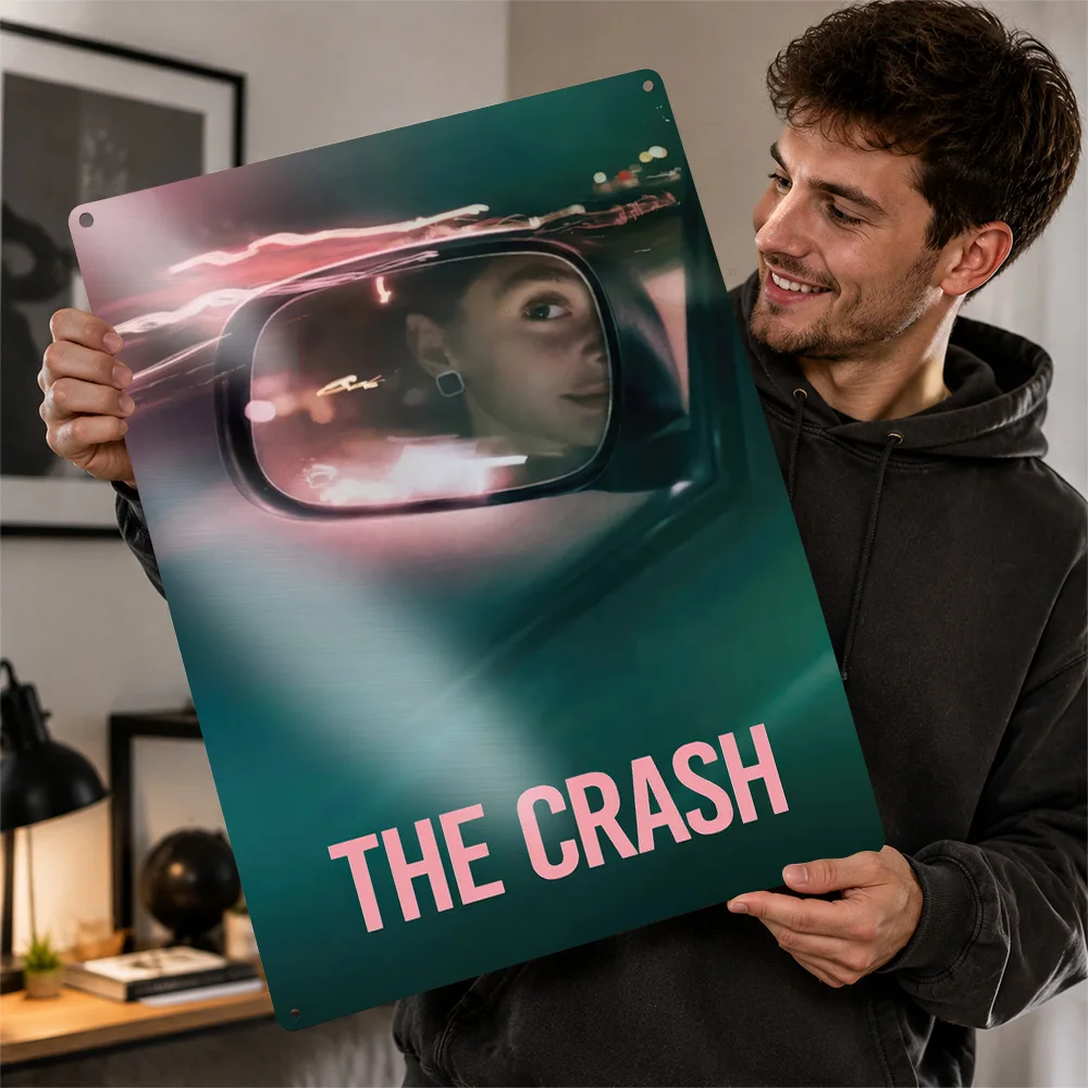Affiche de film The Crash, Décoration murale de cinéma, Plaque en métal rétro personnalisée pour Home Cinéma, Caverne du Homme, Cadeau pour Fan de Film, Décoration de Chambre