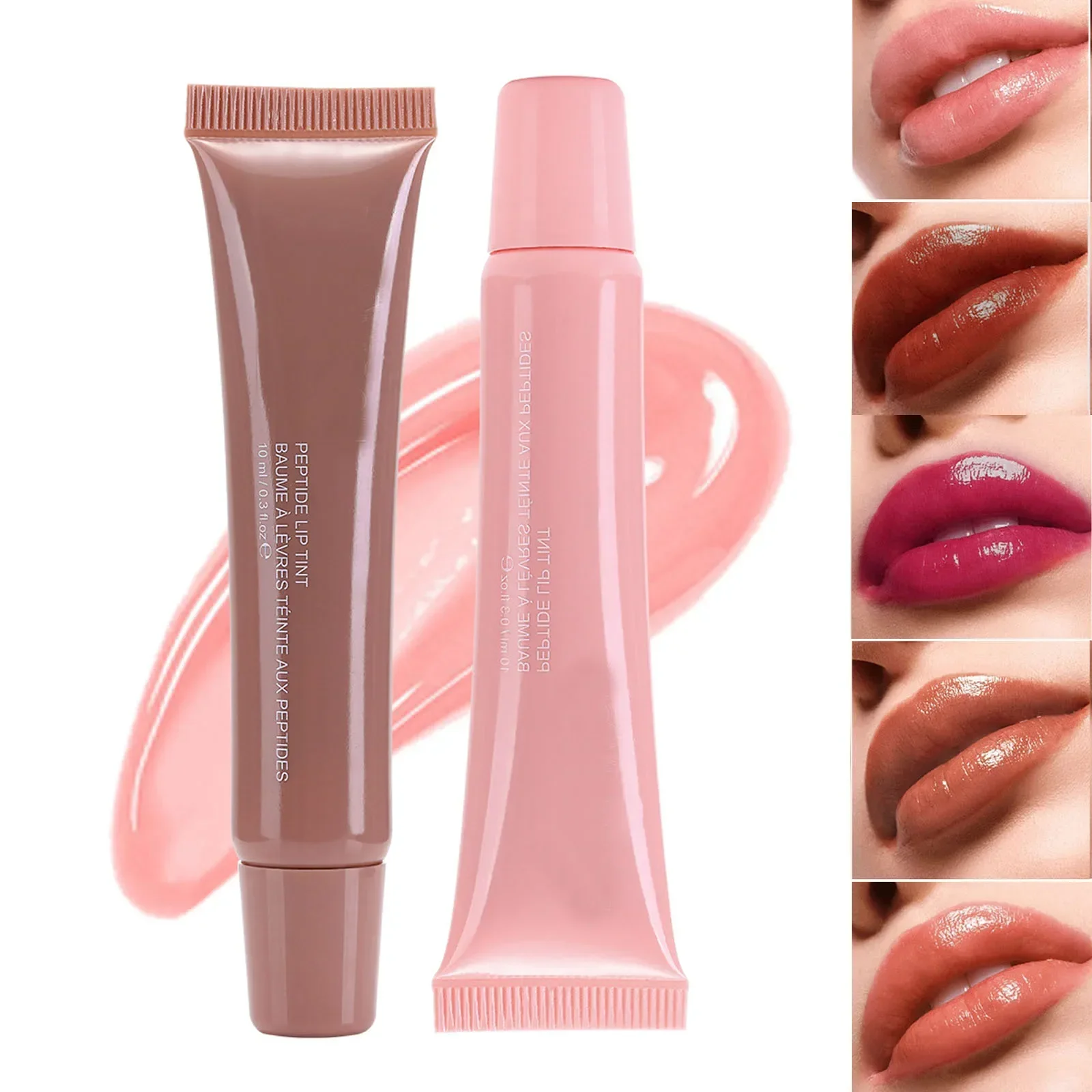 1 stücke Weichen Schlauch Spiegel Lip Gloss Lip Öl Nude Braun Plumping Lip Gloss Feuchtigkeitsspendende Transparent Lipgloss Schönheit Kosmetik Make-Up