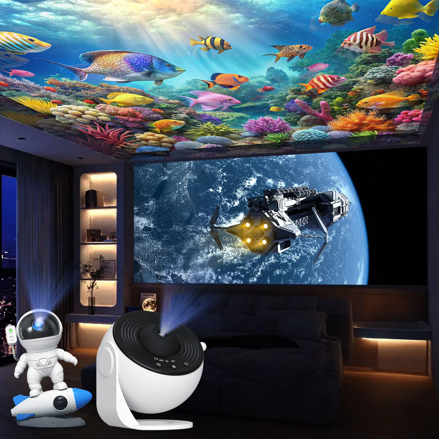Nachtlicht Galaxy Projektor Sternenhimmel Projektor Planetarium Lampe 6er Pack (Projektor nicht im Lieferumfang enthalten)