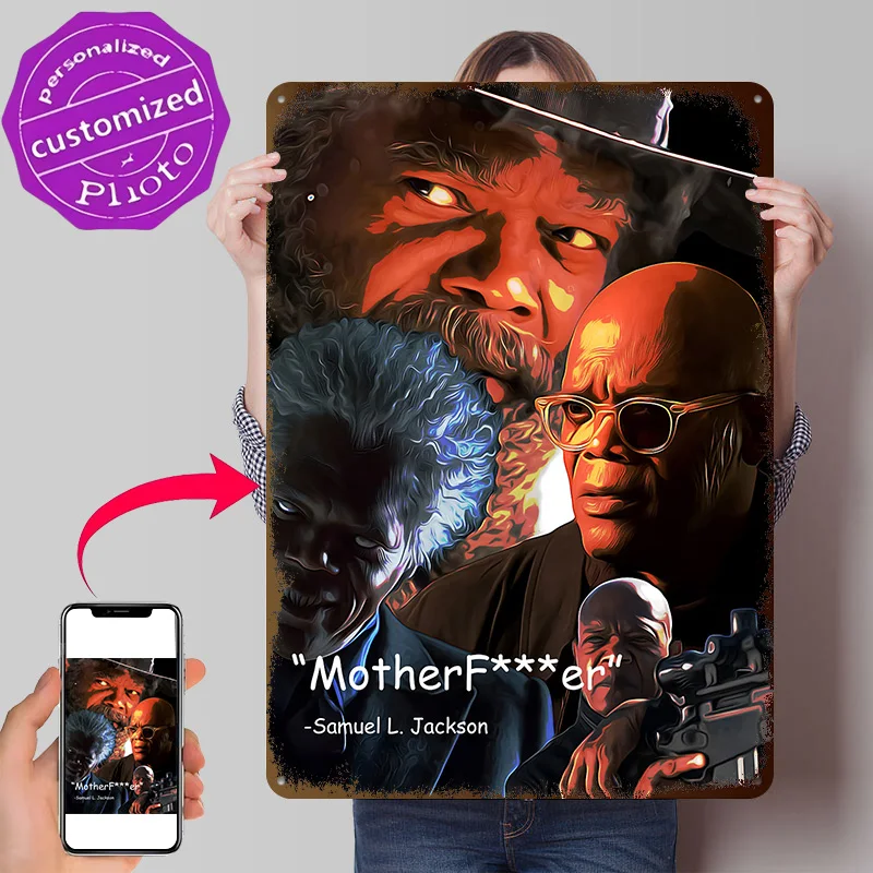 Affiche imprimée en texture 3D avec citation de Samuel L. Jackson, plaque en métal vintage personnalisée pour décoration murale, décoration de bureau, décoration de chambre, décoration de man cave, décoration de la maison