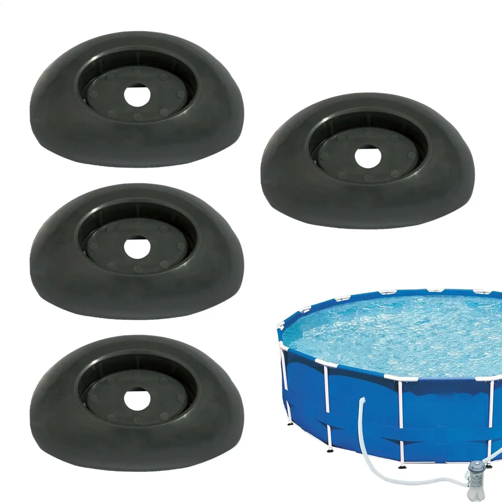 Lot de 4 embouts de pieds de piscine, embouts de pieds verticaux pour cadre de piscine, pièces de rechange pour base de piscine ovale, pour piscines hors sol
